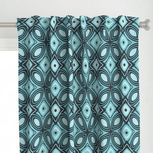 Mid Century Diamond Lattice - Retro Abstract Geometric Tonal Blue Navy (L)