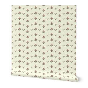 Retro Floral with Fairy Wings -Peach-Sage-Apricot -Cream Background -Large