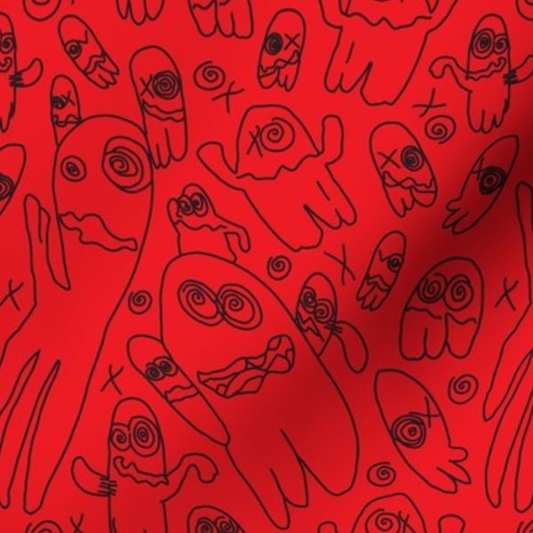 Ghosts Swirling Everywhere -Red and Black
