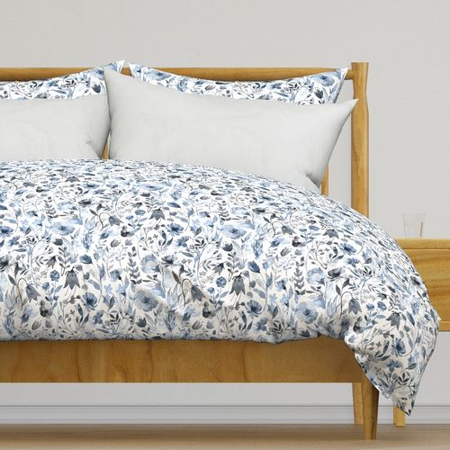 Watercolor Floral in Blue