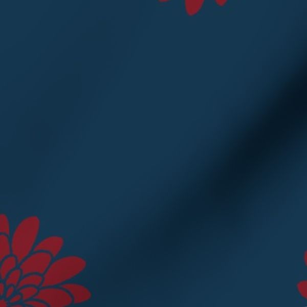 Chrysanthemum - Navy - Large