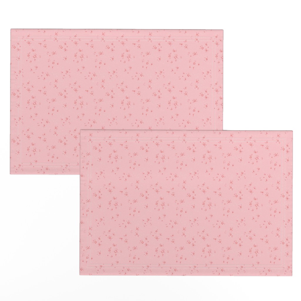 Top down of a set of two Placemats stacked and offset from eachother showing more of the printed design