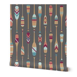 Cottage Life Paddles // large // dark grey pink beige