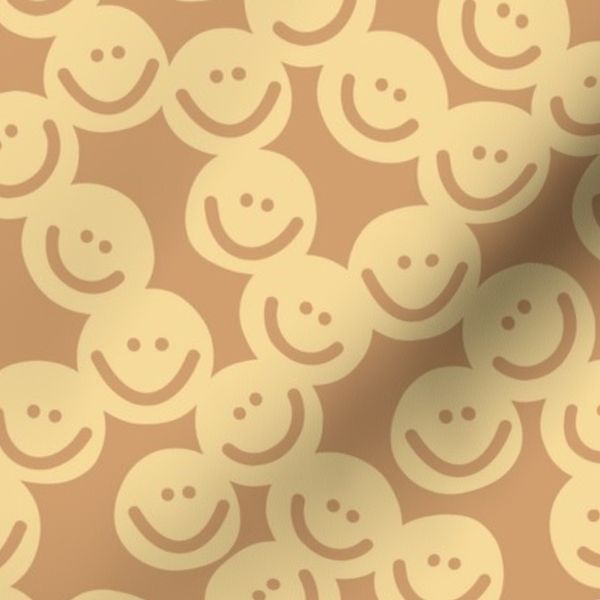Smiley Face Bubbles Yellow and Brown