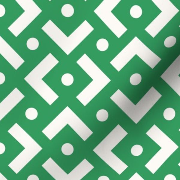 Geometric Pattern Kelly Green Large Scale