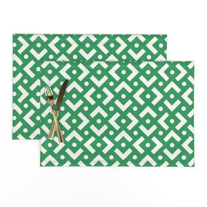 Geometric Pattern Kelly Green Large Scale