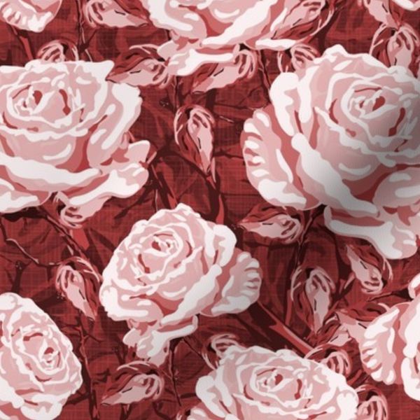 Wild Floral Roses Botanic Rose Garden Flower Pattern Romantic Cream and
