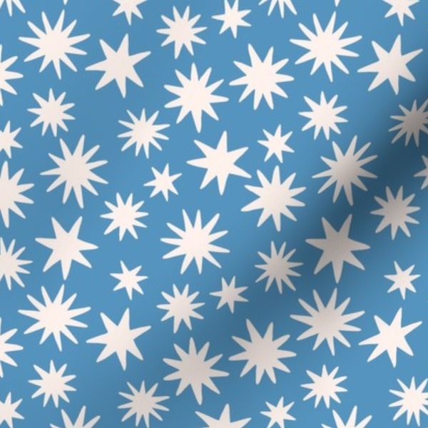 Modern Geo Boho Sun Burst Starbursts in Clear Sky Blue (Medium)