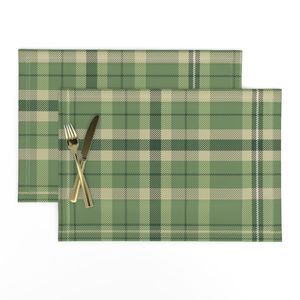 Tweed plaid green and tan