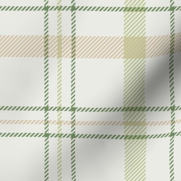 Tweed plaid light neutral green