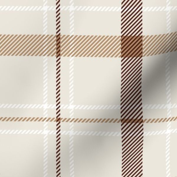 Plaid - cream and brown