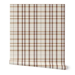 Plaid - cream and brown