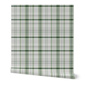 Plaid light gray and green