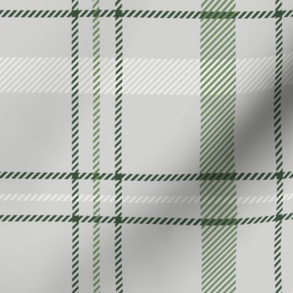 Plaid light gray and green