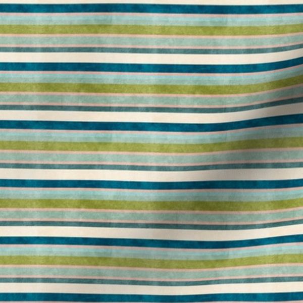 Just Beachy Stripes Horizontal Deep Sea Blue Green Blush Olive Mint Misty