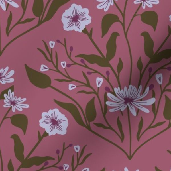 Vintage Floral Damask (plum)