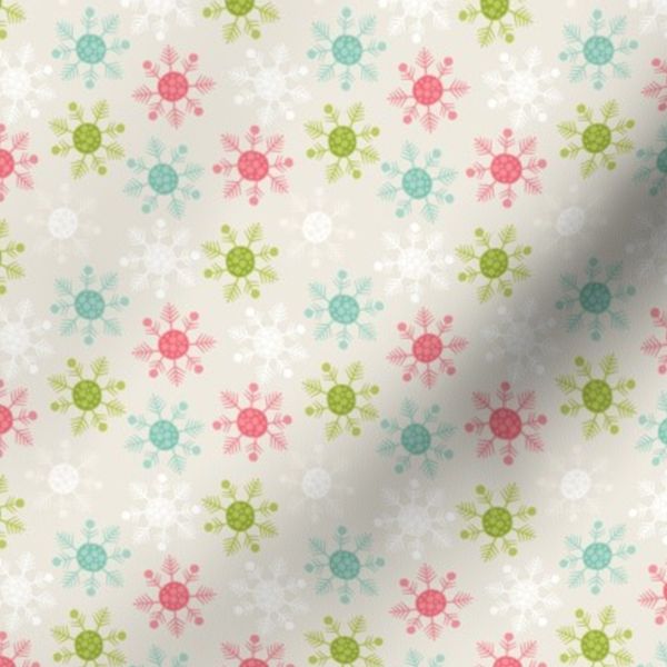 snowflakes on cream