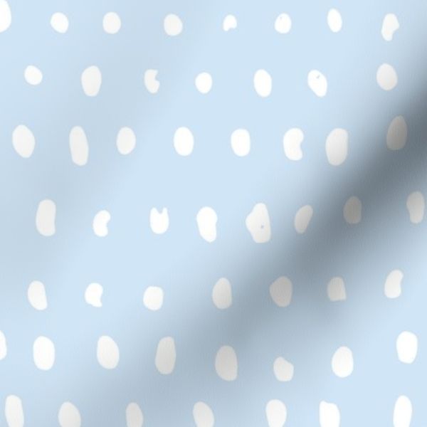 hand drawn white dots on light blue - large