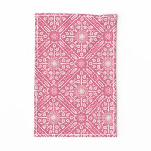 medieval floral damask with roses on pink medium