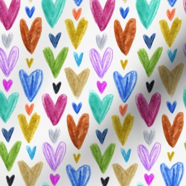 Bright hearts pattern, romantic or cute for child. 