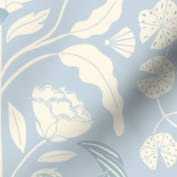 Yogi Japanese Crane and Lotus Art Nouveau Style