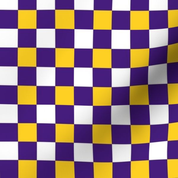 Small Scale Team Spirit Football Checkerboard in LSU Tigers Colors Purple