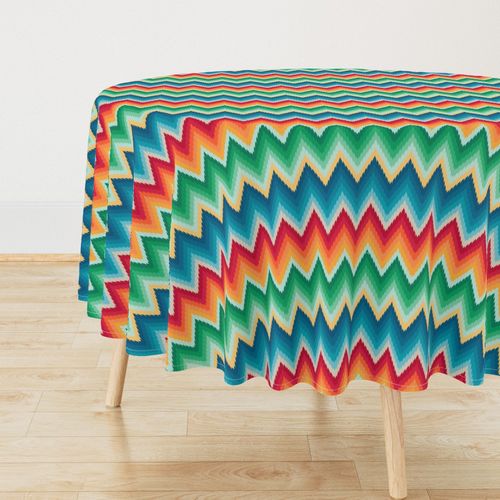 Betsy's Afghan - Multichrome Blue/Green/Flame