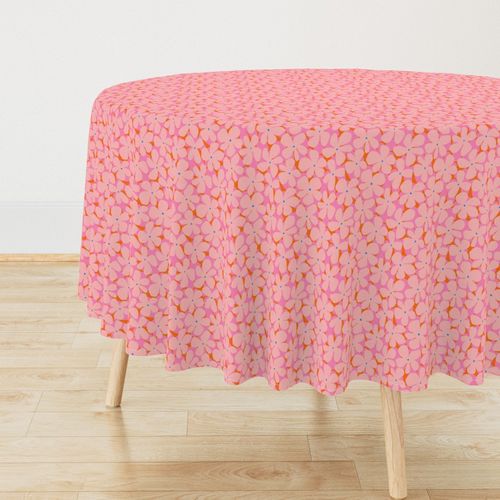 Groovy flowers in pink red and blue - small scale