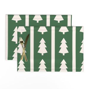 Christmas trees white vertical stripe