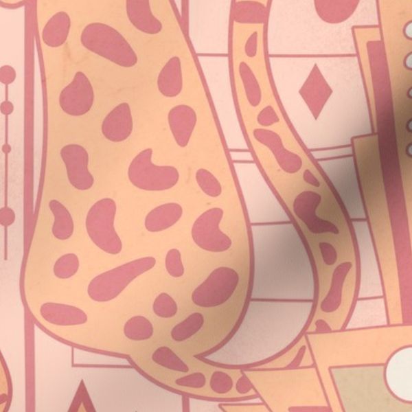 Pastel Art Deco Leopard Pattern
