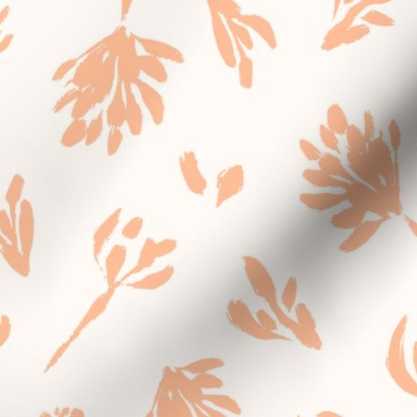 Romantic summer flowers brush strokes peach fuzz