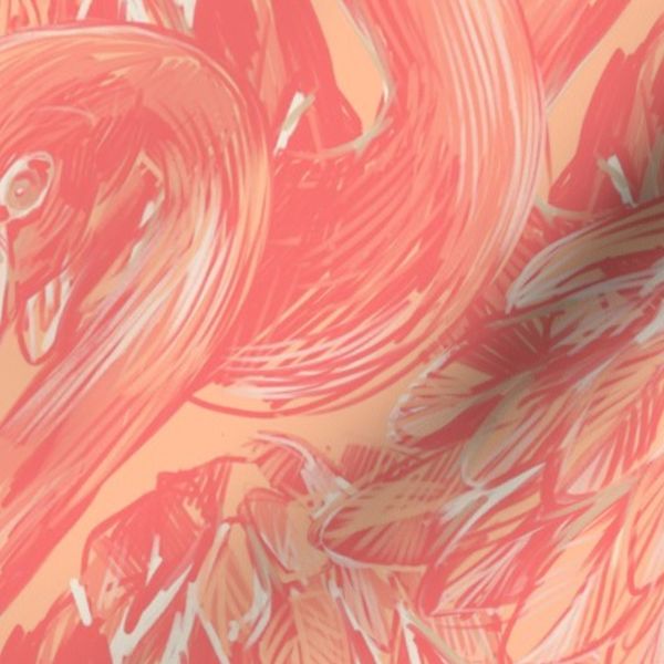 Pink fuzz flamingo
