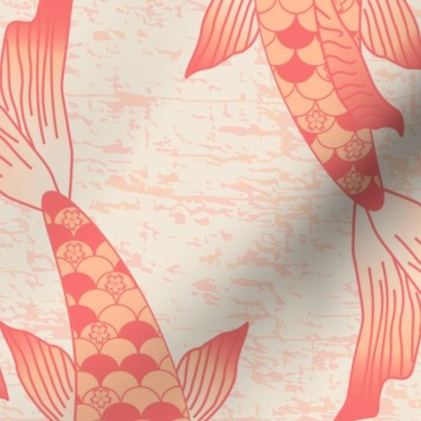 Japanese Koi Fish in Peach Fuzz