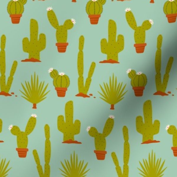 Southwest Desert Cacti - Aqua