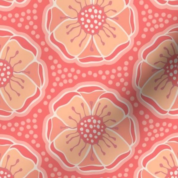 Rose Medallion - Georgia Peach - Large Scale