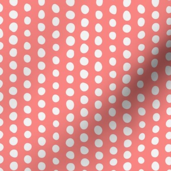 414 Small scale pretty coral watermelon pink organic wonky irregular