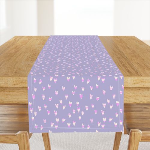 Valentines Hearts Watercolor Purple Pink Dashes Lilac