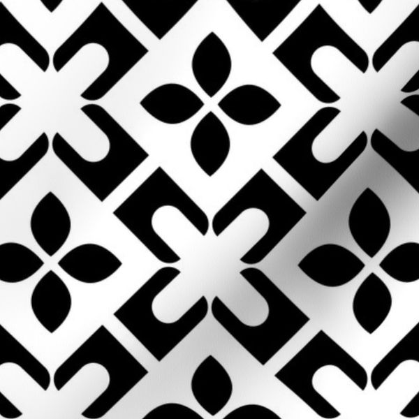 Geometric Cross Black & White