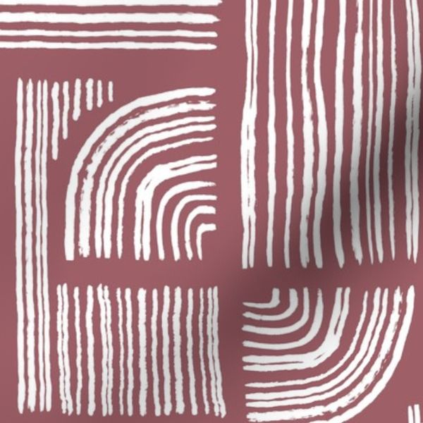tracks-calming handdrawn shapes-woodrose-white-large