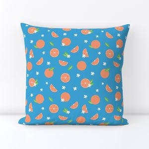 oranges on bright blue