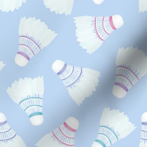 Badminton Birdie (Shuttlecocks) Pattern in Blue