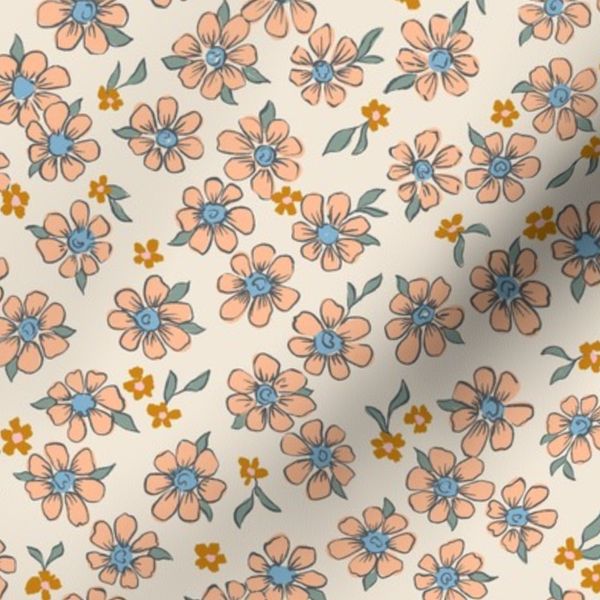 Dorthea Floral light almond LARGE