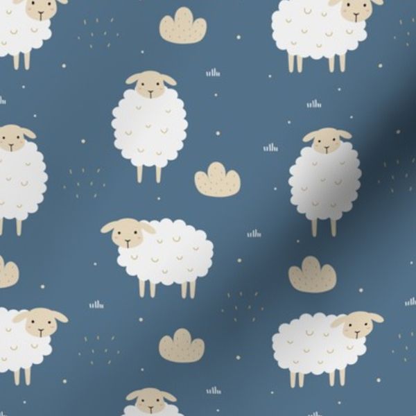 Sheep on Blue