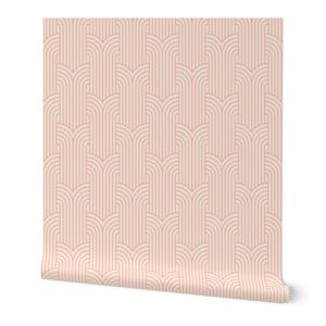 Mid Century Mod Arches Pristine on Peach Pearl Retro Inspired Large Scale