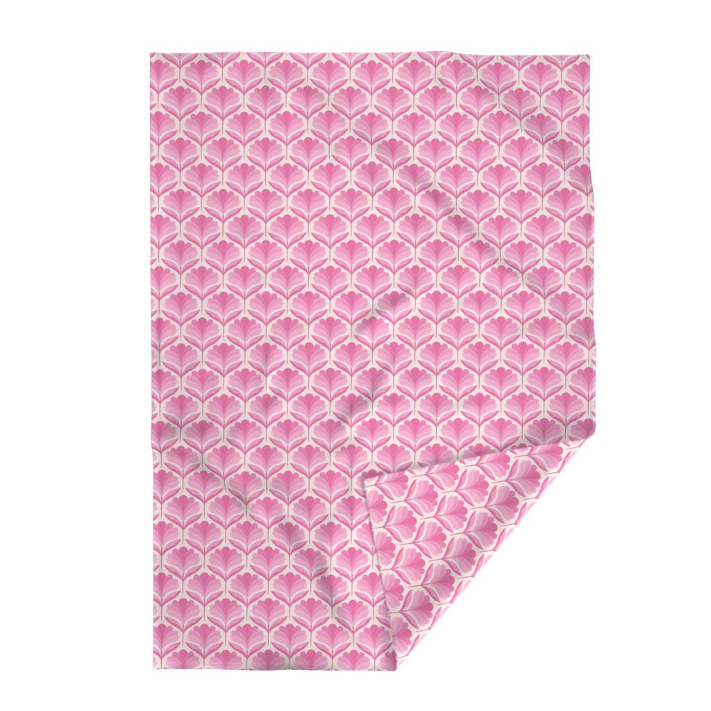Top down Throw Blanket with the bottom right edge flipped up on a white background