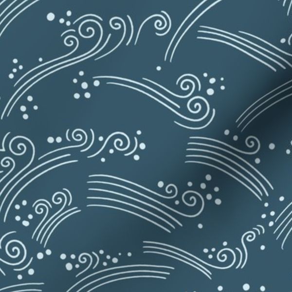 Whimsical Whirls (dark blue) medium