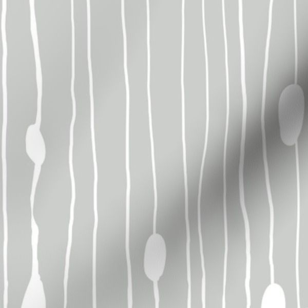 Drops and dots with intermittent broken lines off white on silver grey /