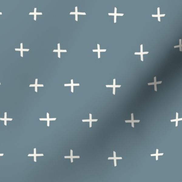 Criss Cross // Steel Grey Blue // Freehand Coordinating Basics