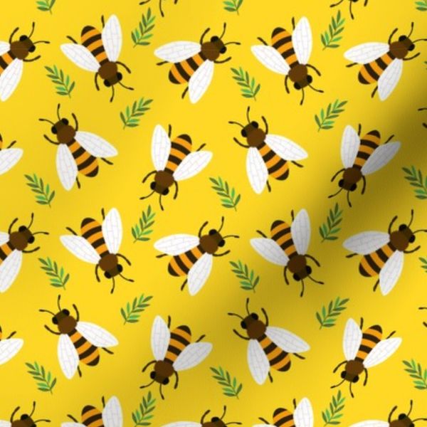 Bees on yellow medium