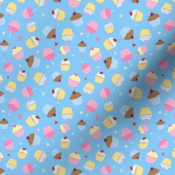 (s) Candy Cupcakes Baking on Light Blue